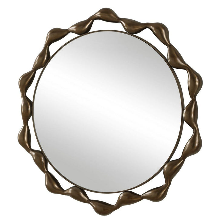 Uttermost Remolino Warm Bronze Cast Iron Round Mirror