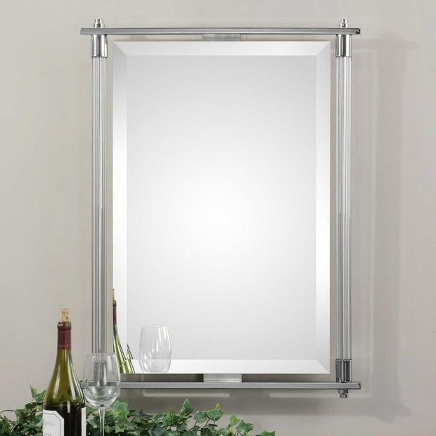 Uttermost Adara Ribbed Glass With Crome Mirror