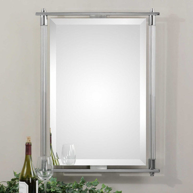 Uttermost Adara Ribbed Glass With Crome Mirror
