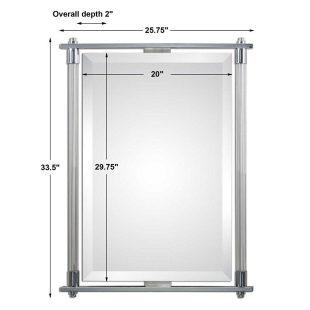 Uttermost Adara Ribbed Glass With Crome Mirror