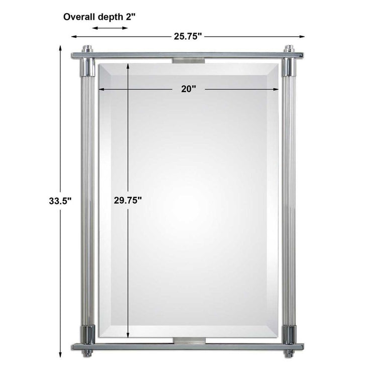 Uttermost Adara Ribbed Glass With Crome Mirror