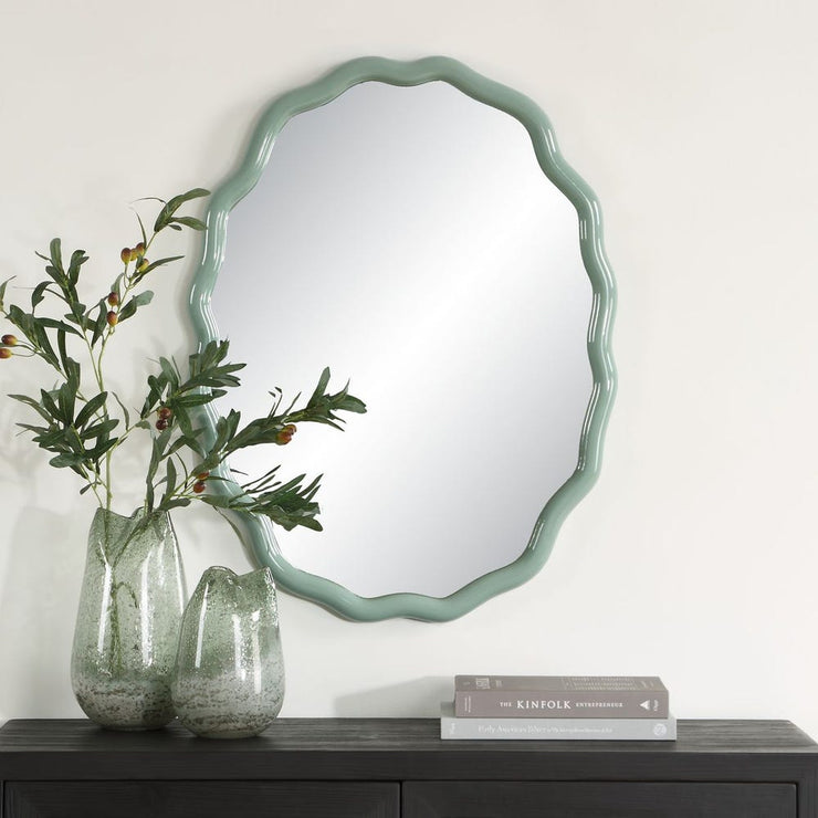 Uttermost Isly Robbin’s Egg Blue Oval Mirror