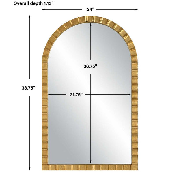 Uttermost Dandridge Antique Gold Leaf Iron Arch Mirror