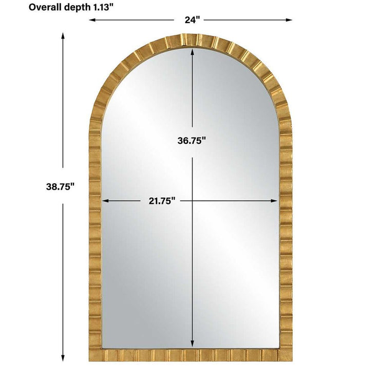 Uttermost Dandridge Antique Gold Leaf Iron Arch Mirror