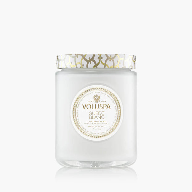 Voluspa Suede Blanc Large Jar Candle ~ 18oz