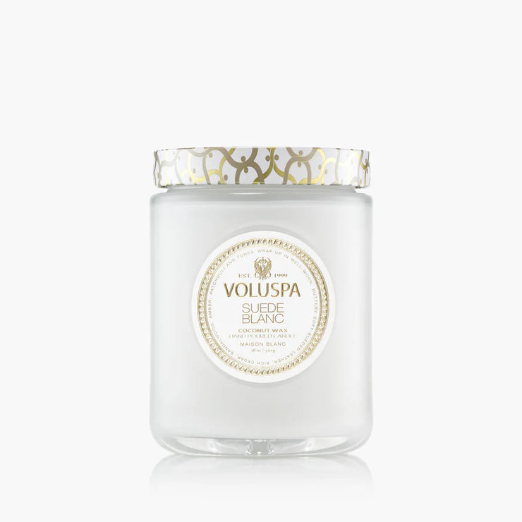 Voluspa Suede Blanc Large Jar Candle ~ 18oz