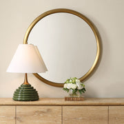 Uttermost Atkinson Plated Antique Brass Round Mirror