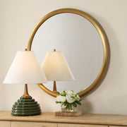 Uttermost Atkinson Plated Antique Brass Round Mirror