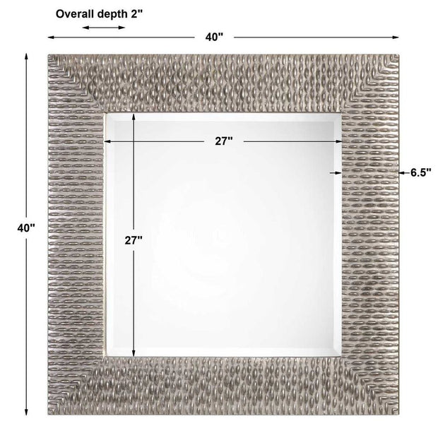 Uttermost Cressida Metallic Silver Staggered Beads Mirror