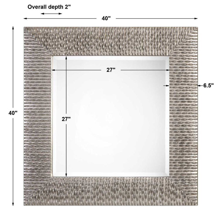 Uttermost Cressida Metallic Silver Staggered Beads Mirror