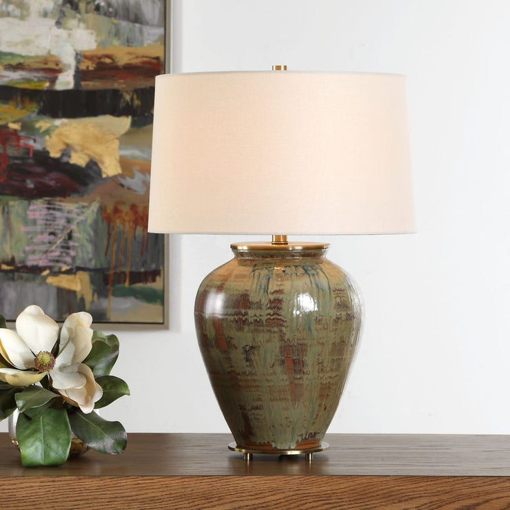 Uttermost Olisa Earthy Toned Table Lamp With Off- White Shade