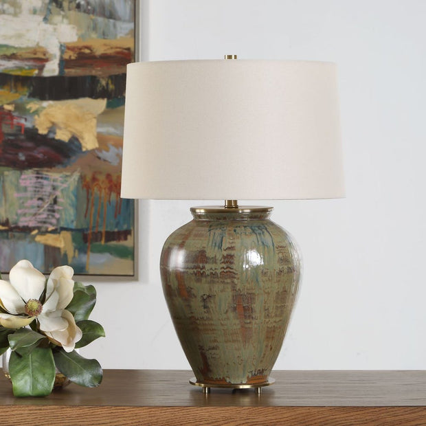 Uttermost Olisa Earthy Toned Table Lamp With Off- White Shade