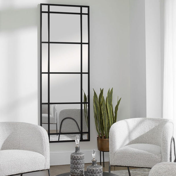 Uttermost Atticus Satin Black Iron Mirror
