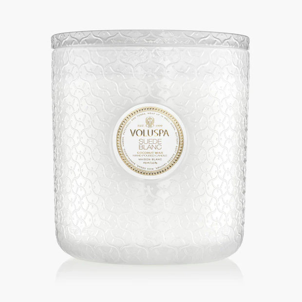Voluspa Suede Blanc 5 Wick Hearth Candle ~ 123oz