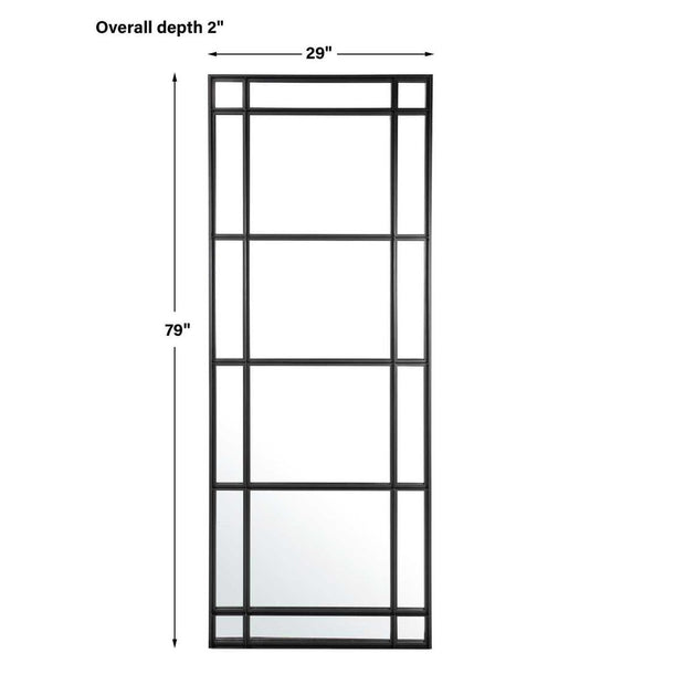 Uttermost Atticus Satin Black Iron Mirror
