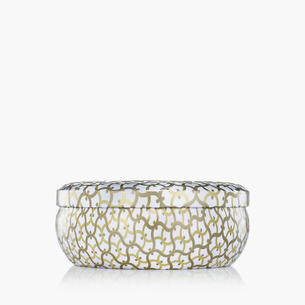 Voluspa Suede Blanc 3 Wick Tin Candle ~ 12oz