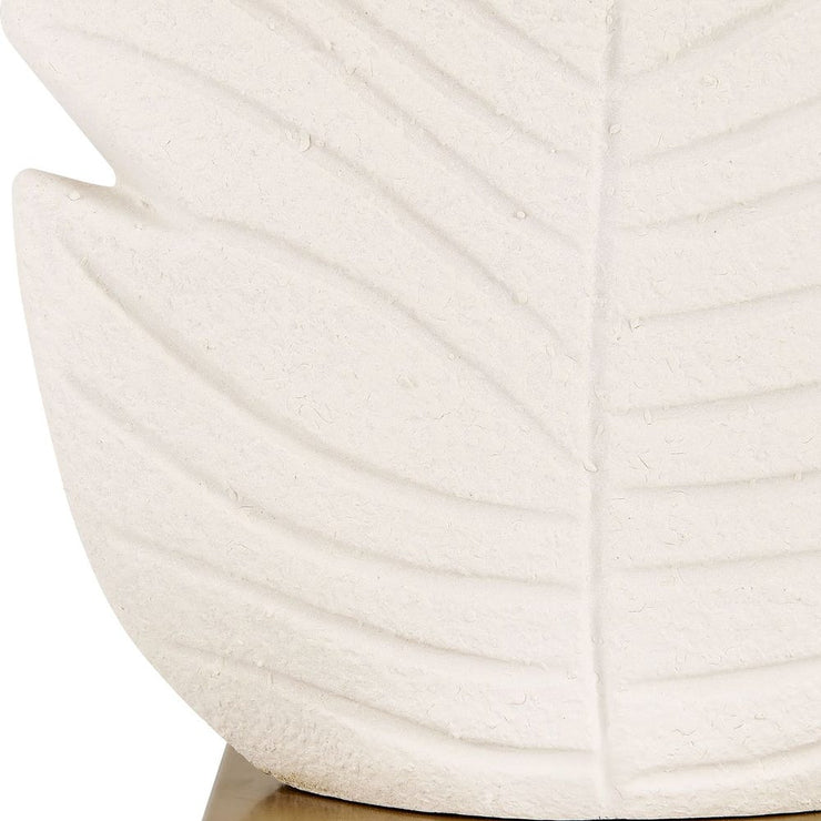 Uttermost Palm Leaf Matte White With Brass Details Table Lamp