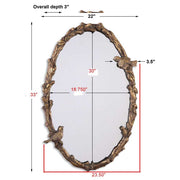Uttermost Paza Distressed Antique Gold Leaf Oval Mirror