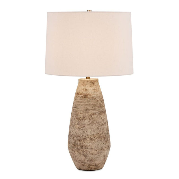 Uttermost Dunford Distressed Light Gray Wash And Dark Brown Undertones Table Lamp