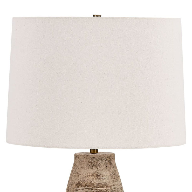 Uttermost Dunford Distressed Light Gray Wash And Dark Brown Undertones Table Lamp