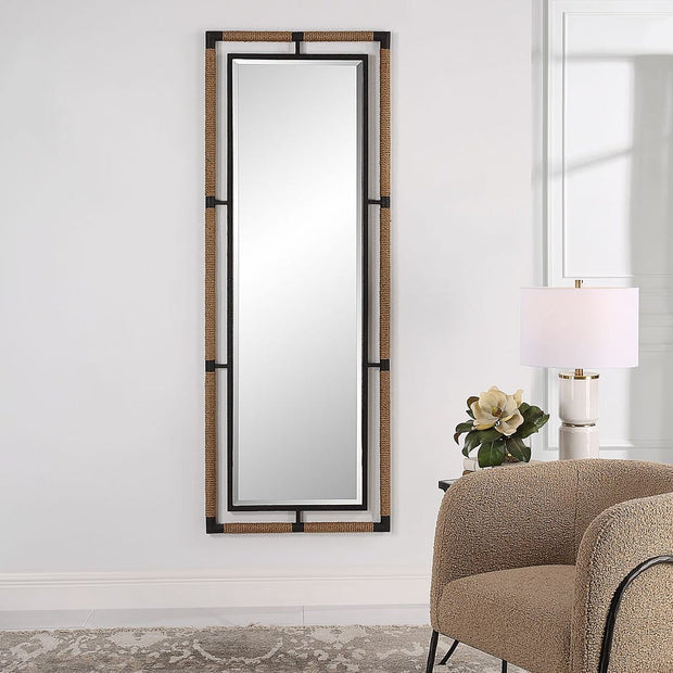 Uttermost Melville Natural Rope And Rust Black Tall Mirror