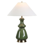 Uttermost Moss Green Thumb Table Lamp With Brass Plated Details