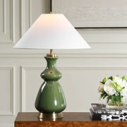 Uttermost Moss Green Thumb Table Lamp With Brass Plated Details