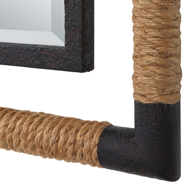 Uttermost Melville Natural Rope And Rust Black Tall Mirror