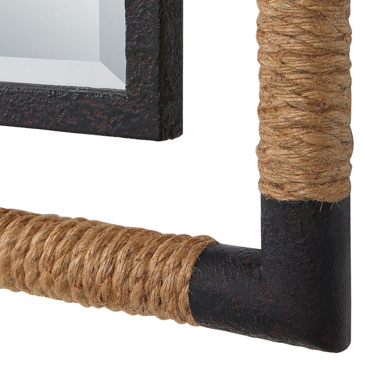 Uttermost Melville Natural Rope And Rust Black Tall Mirror