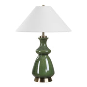 Uttermost Moss Green Thumb Table Lamp With Brass Plated Details