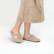 Kashwere Plush Wheat Closed Toe Spa Slippers
