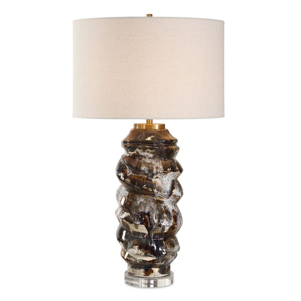 Uttermost Cuoco Chocolate Browns And Off- Whites Table Lamp