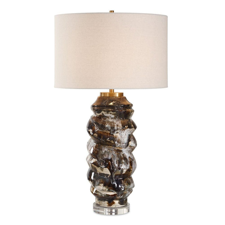 Uttermost Cuoco Chocolate Browns And Off- Whites Table Lamp