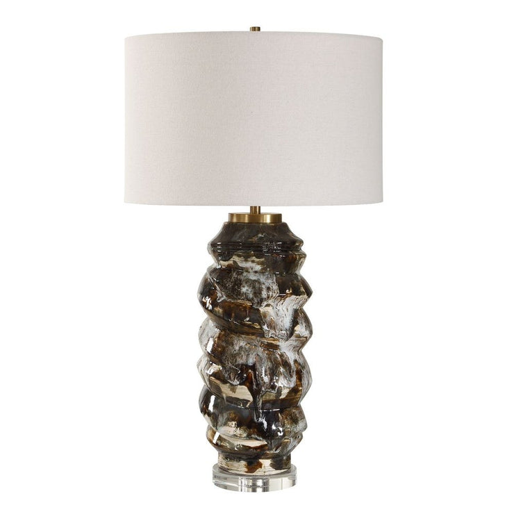 Uttermost Cuoco Chocolate Browns And Off- Whites Table Lamp