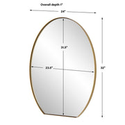 Uttermost Cabell Brushed Brass Oval Mirror