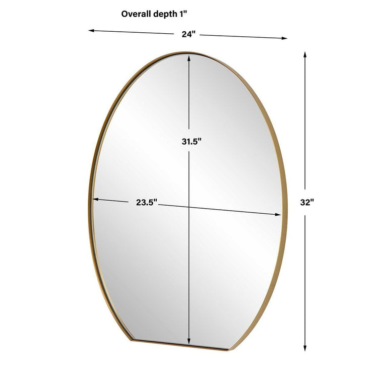 Uttermost Cabell Brushed Brass Oval Mirror