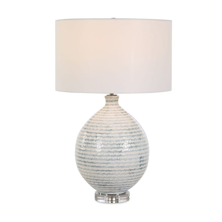 Uttermost Clary White And Gray Striped Table Lamp