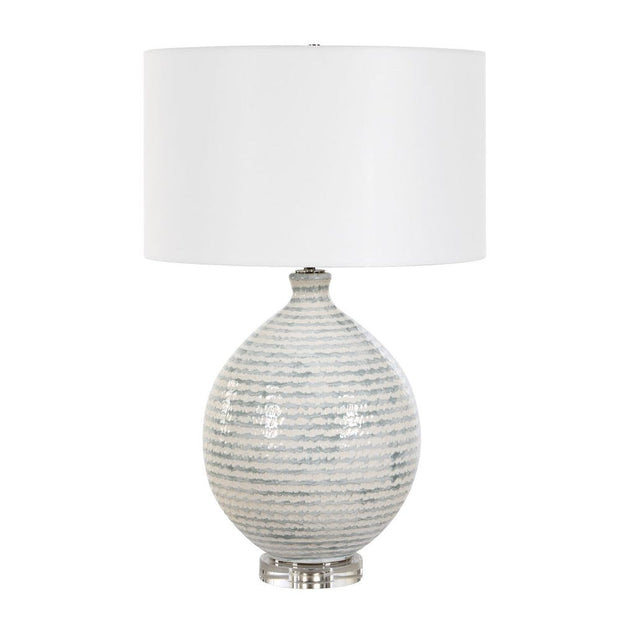 Uttermost Clary White And Gray Striped Table Lamp