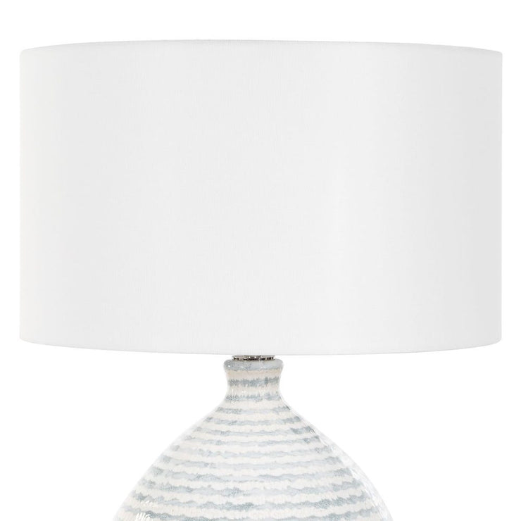 Uttermost Clary White And Gray Striped Table Lamp
