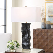 Uttermost Altaria Satin Black Textured Table Lamp