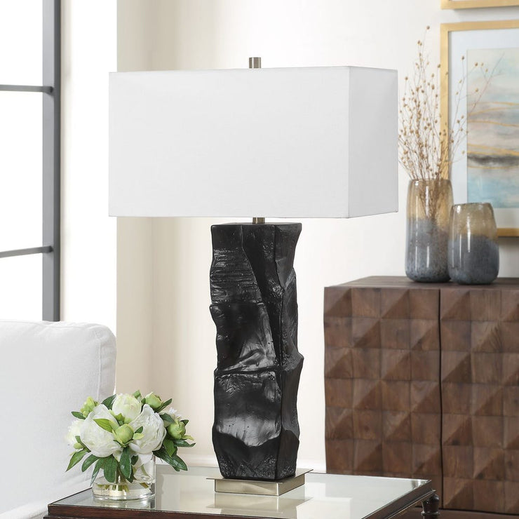 Uttermost Altaria Satin Black Textured Table Lamp