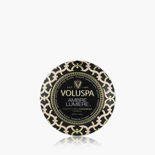 Voluspa Amber Lumiere Mini Tin Candle ~ 4oz
