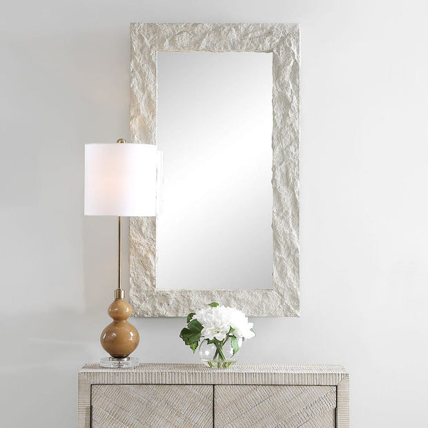 Uttermost Quarry Rustic Aged Ivory Rectangle Mirror