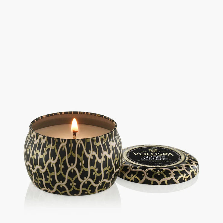 Voluspa Amber Lumiere Mini Tin Candle ~ 4oz