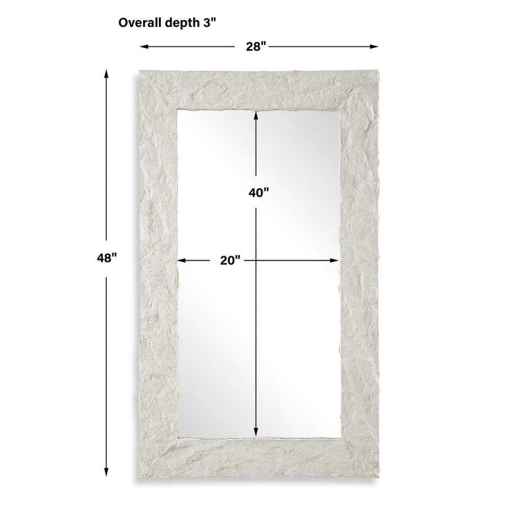 Uttermost Quarry Rustic Aged Ivory Rectangle Mirror