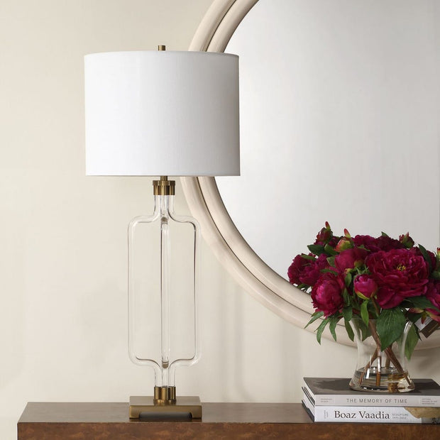 Uttermost Outline Clear Acrylic With Brass Accents Cordless Table Lamp