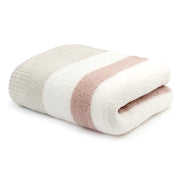 Kashwere Ultra Plush Creme, Ballet and Linen Color Block Throw