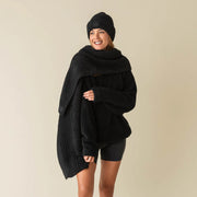 Kashwere Ultra Plush Onyx Dream Plush Ribbed Scarf
