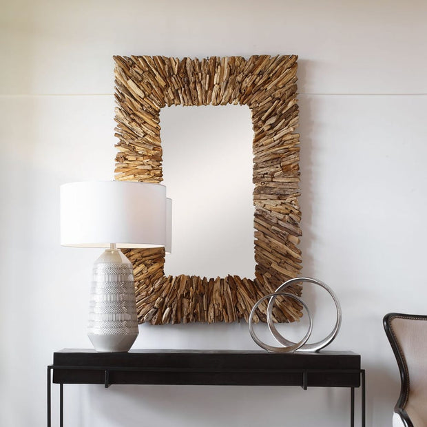 Uttermost Teak Branch Natural Rectangle Mirror