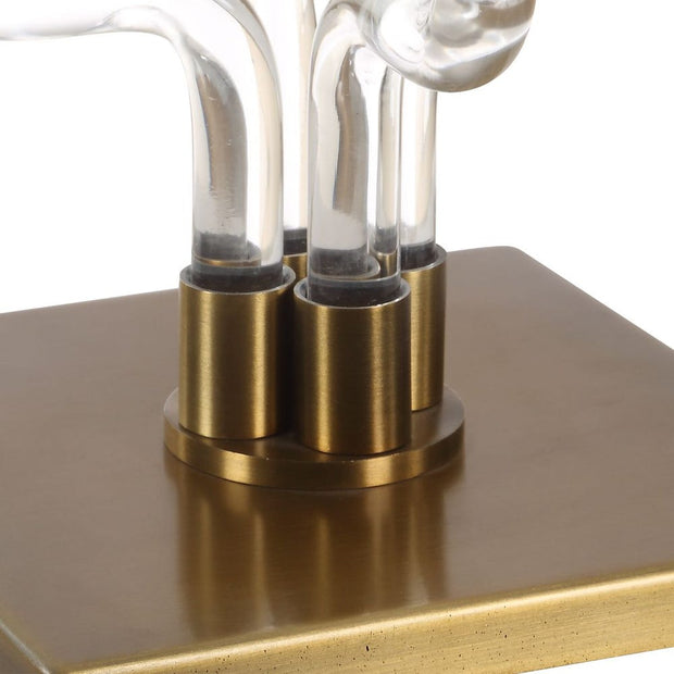 Uttermost Outline Clear Acrylic With Brass Accents Cordless Table Lamp